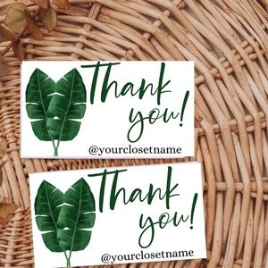 Personalized Tropical Leaf Thank You Card Inserts
